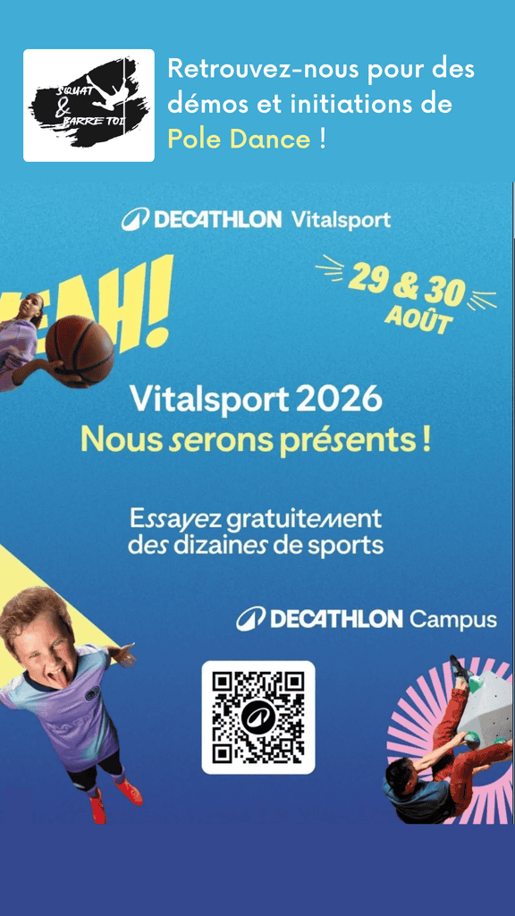 Évènement VitalSport Squat et Barre Toi Pole Dance Lille x Decathlon Campus Villeneuve d'Ascq